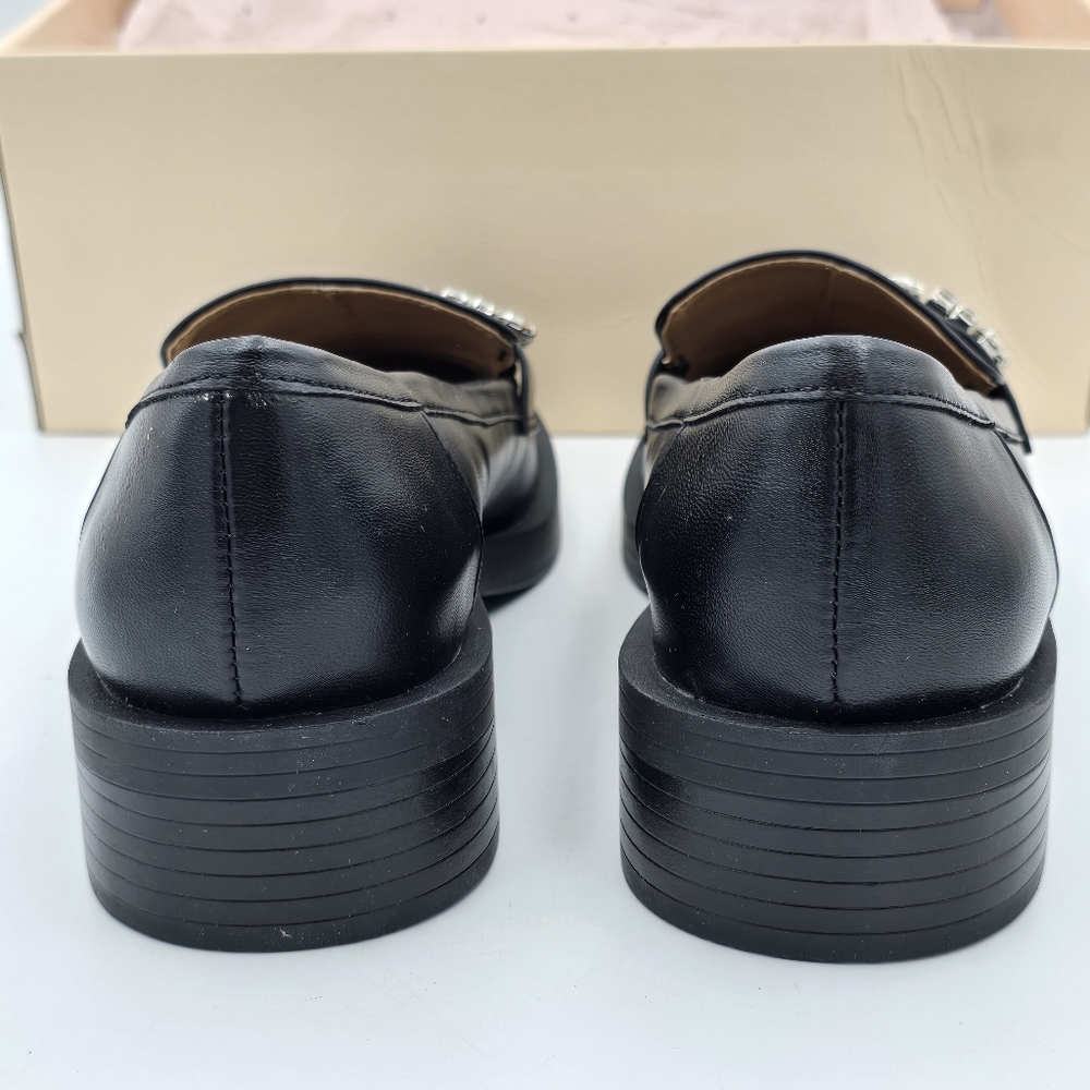 Like-New BCBGeneration Carli Crystal Bit Loafers, Black, 6.5M - Picture 9 of 16